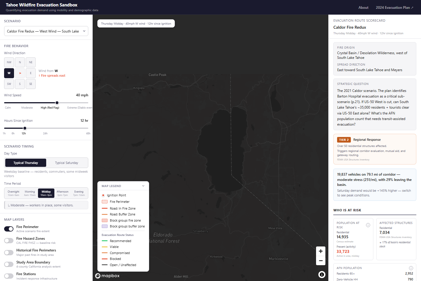 Tahoe Region Evacuation Planning Tool