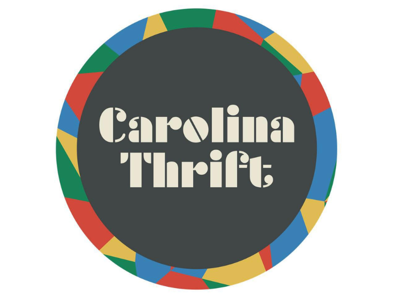 Carolina Thrift logo in a multicolored circle
